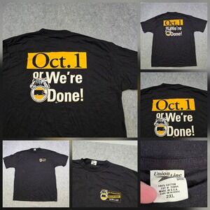 Vintage UPS Teamsters Oct 1 2007 T Shirt Mens 2XL Black Union Graphic Tee